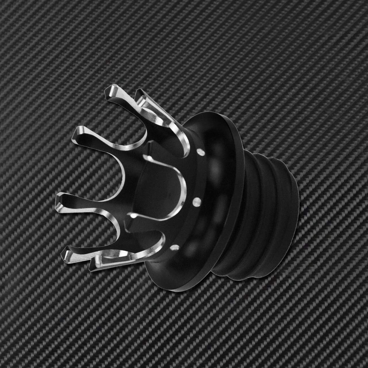 Motorcycle King Crown Gas Cap Vented Fuel Tank Cover Right-hand Thread Aluminum Oil Cap Fit for Harley Dyna Softail Touring Road King Sportster XL 883 1200 Black