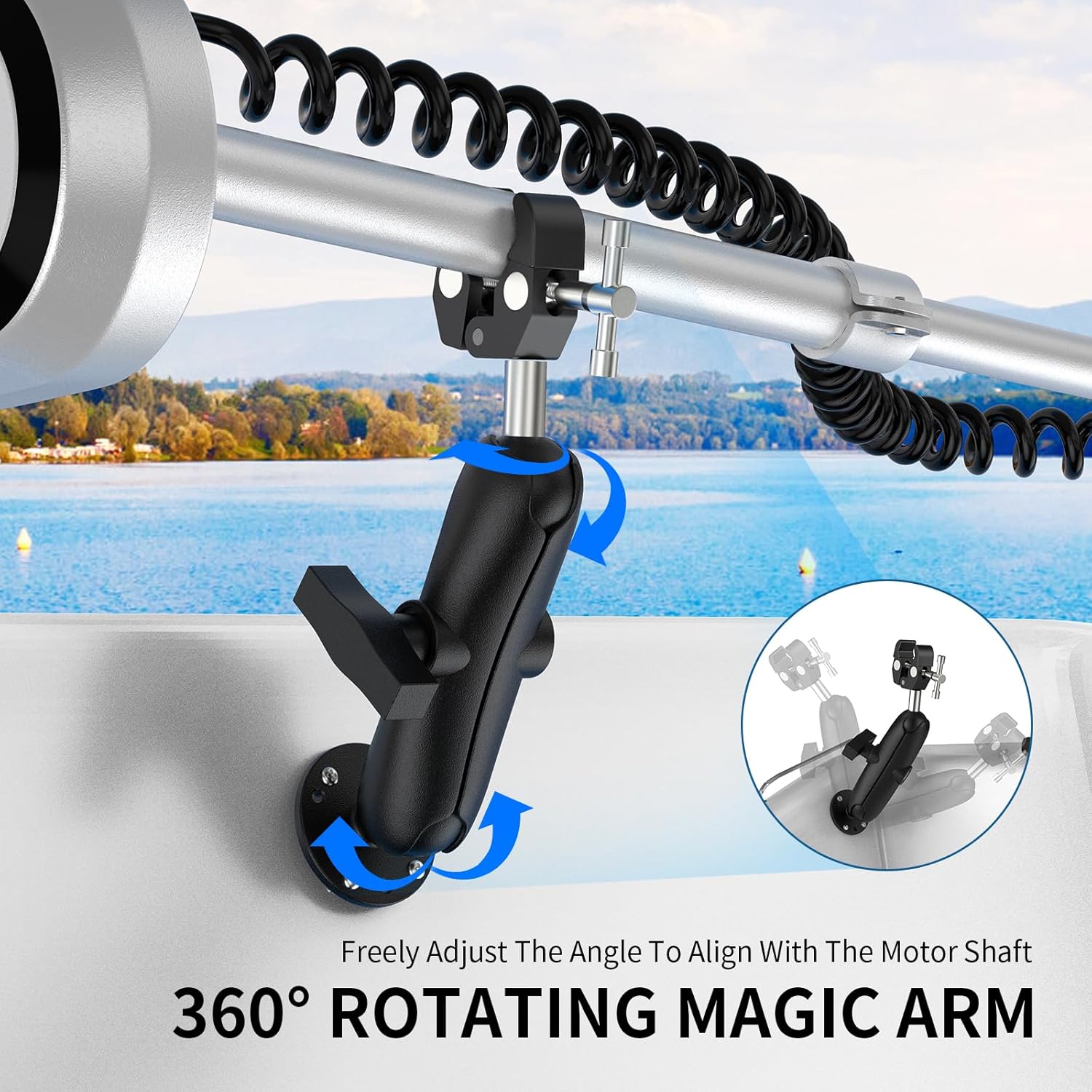Heavy Duty Trolling Motor Stabilizer-Quick Release, for RAM Mount Trolling Motor Stabilizer, Versatrack, Lund, Lowe, Ranger Track Systems