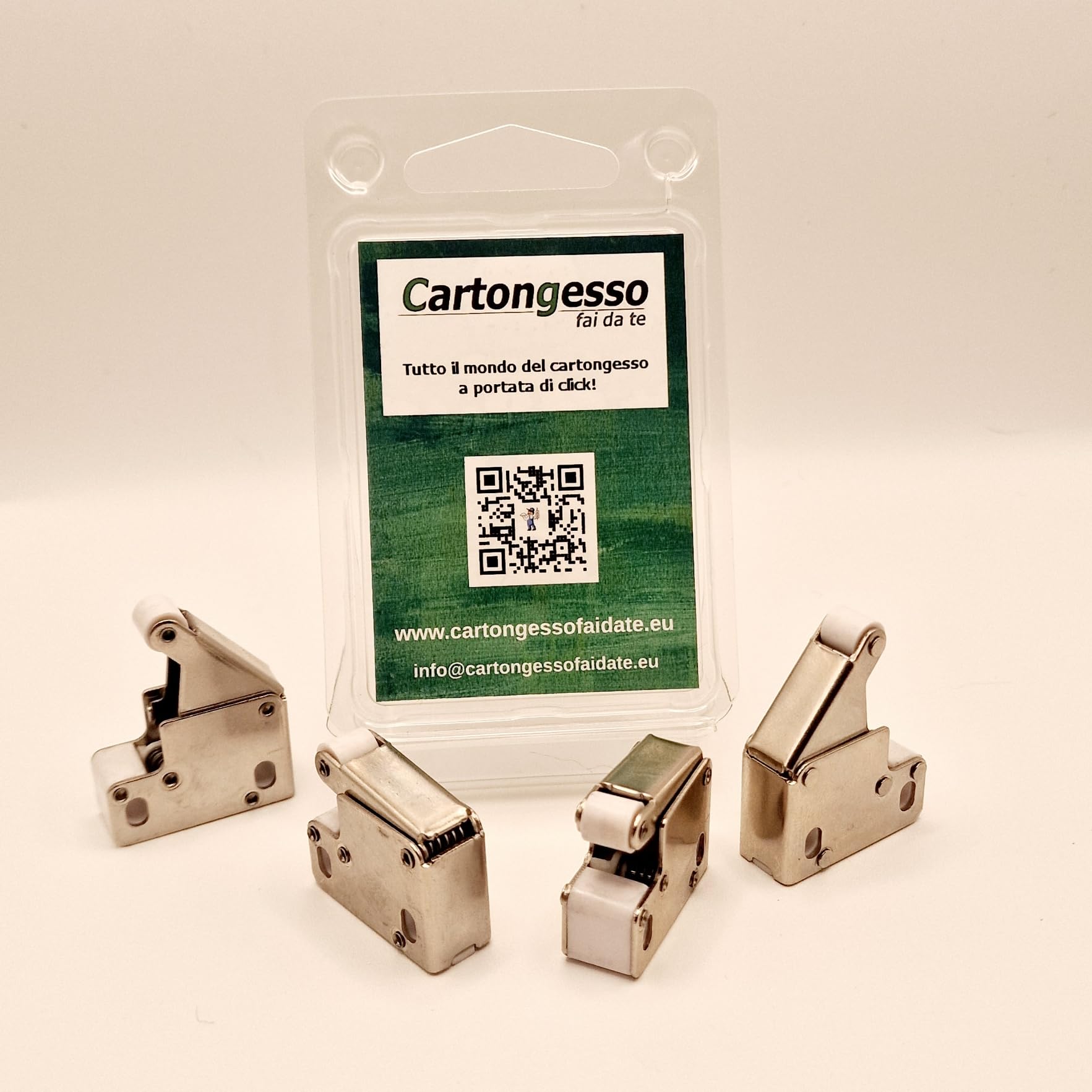 CARTONGESSO FAI DA TE - 4 uds. Mecanismo de apertura push pull para escotilla de inspección - nuevo modelo mini Latch L001C