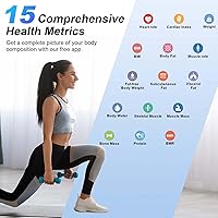 Vista 9 de Báscula inteligente para peso corporal: pantalla retroiluminada grande, báscula de peso de baño ultra precisa con 15 métricas de composición