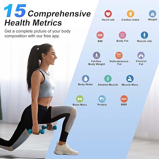 Báscula de Baño Healthkeep con App y 15 Métricas Precisión 0.05 lb miniatura 9