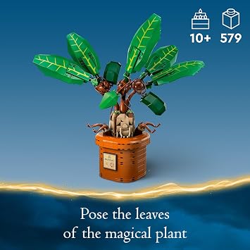 LEGO Harry Potter Mandrake Figure & Pot Plant Toy, Harry Potter Collectible Gift Idea for Kids, Magical Creature Playset for Room decor, Harry Potter Toy for 10 Year Old Girls, Boys or Any Fan, 76433