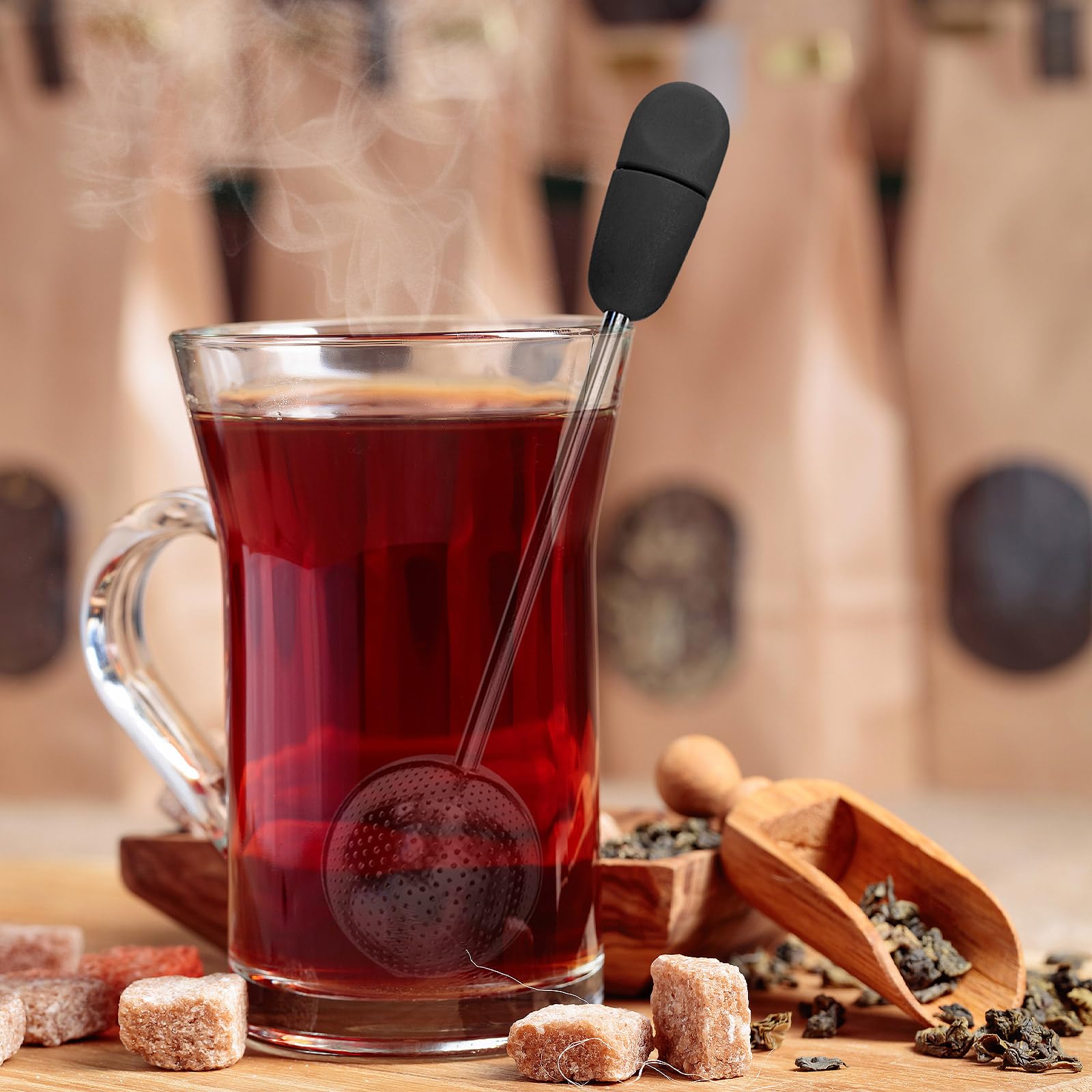 Lot de 3 infuseurs à thé en maille d'acier inoxydable réutilisables pour thé et café naturels