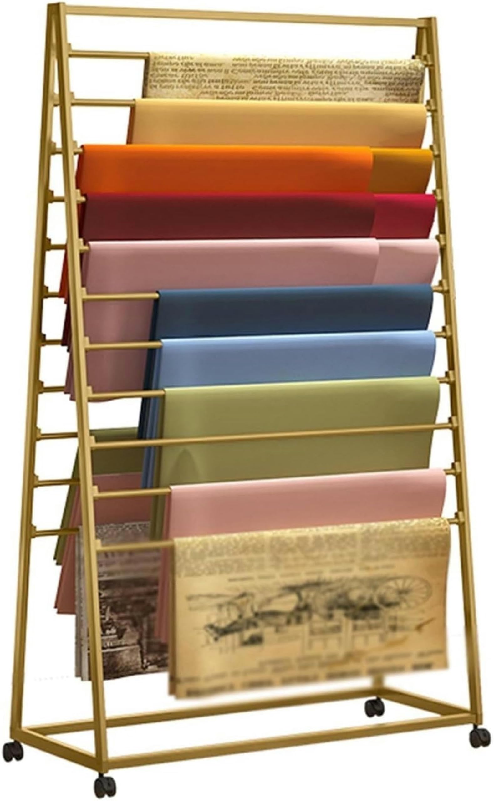 Présentoir à foulards et rouleaux de papier pour ranger sans froisser