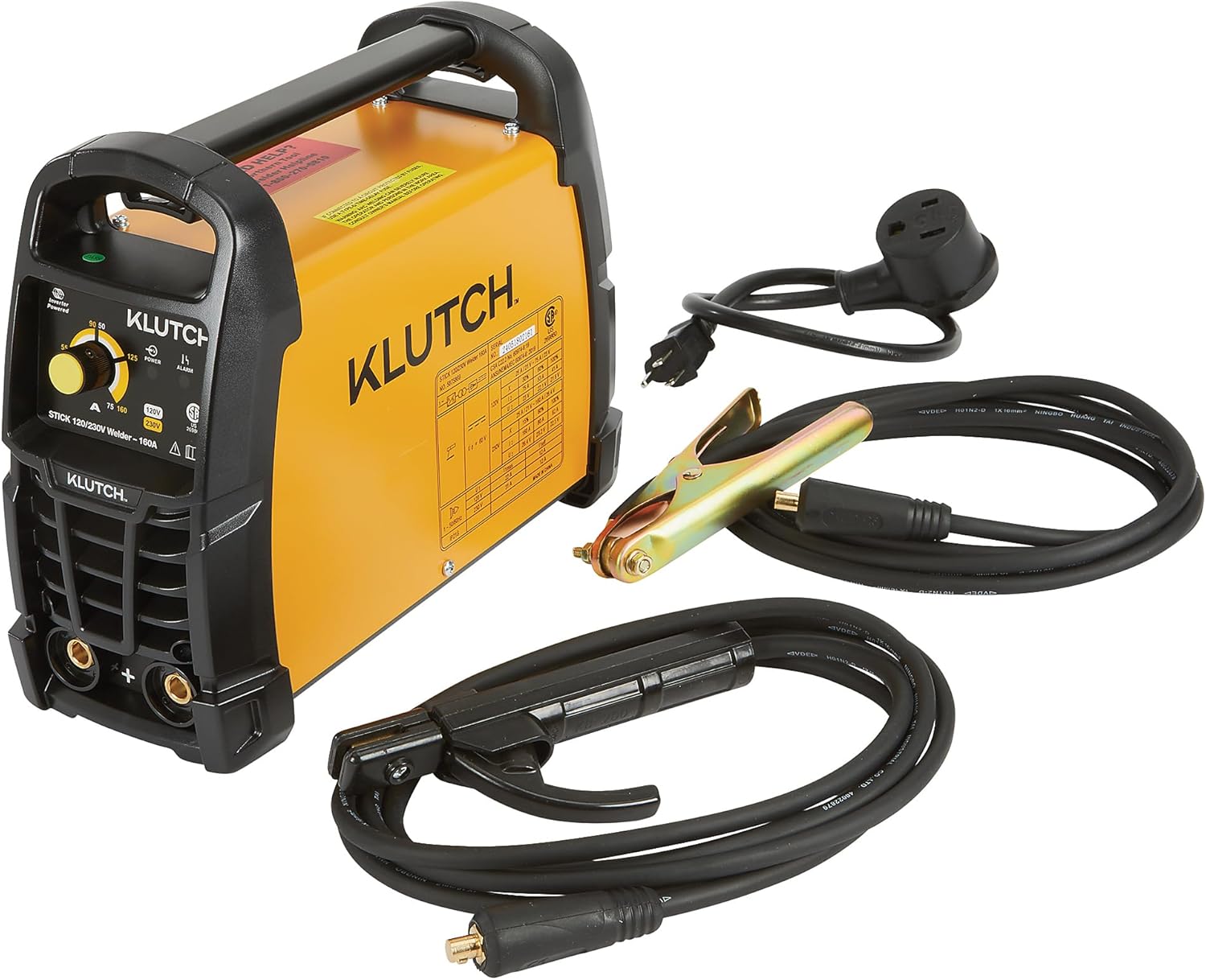 Klutch Dual-Voltage Stick Welder with Inverter Technology, 120/230 Volts, 160 Amp Max.