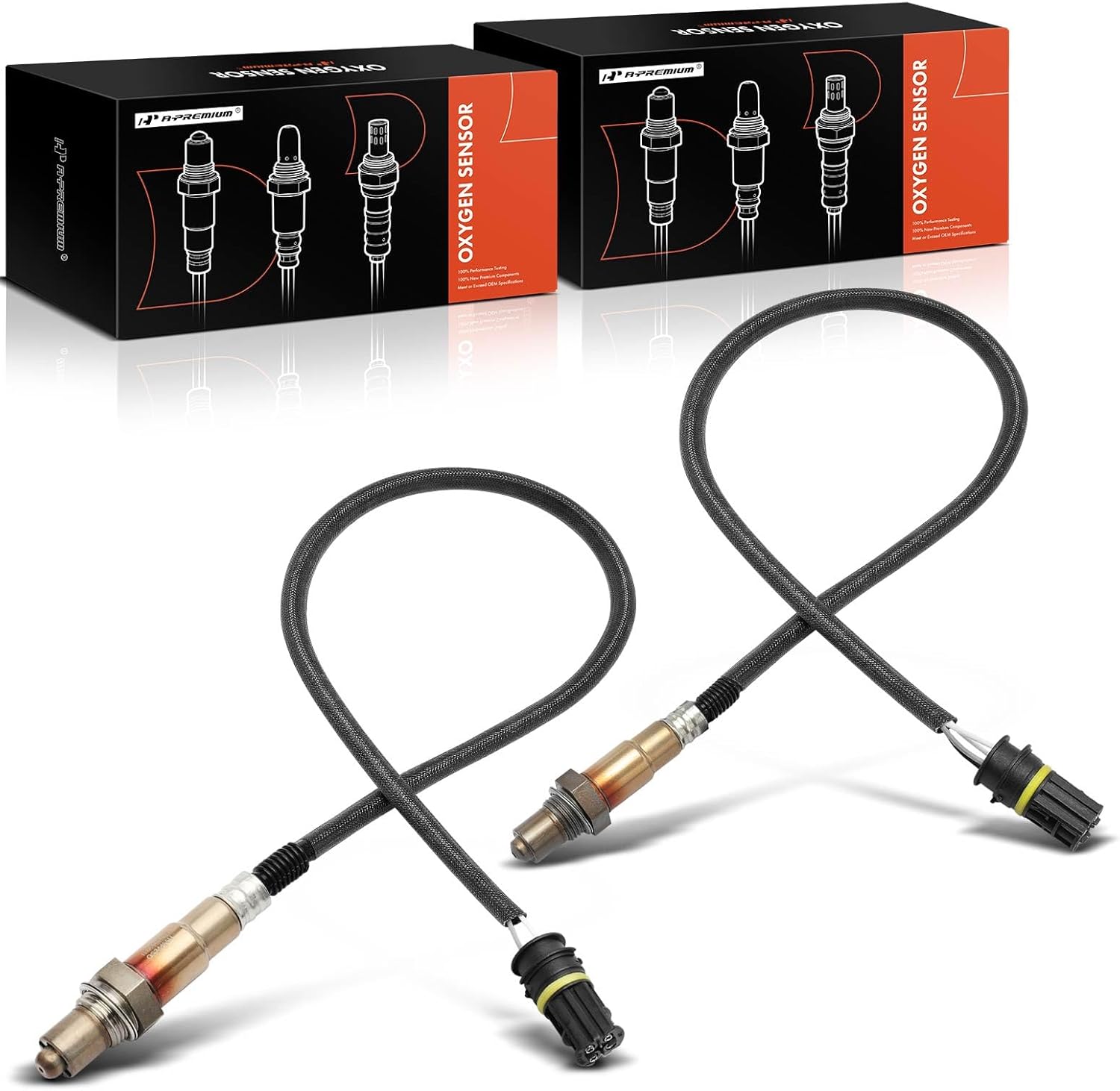 A-Premium O2 Oxygen Sensor 2-PC Set Compatible with BMW 525i 530i 530Xi 525xi 2006-2007, 528xi 2008, Downstream, Replace# 11787544654