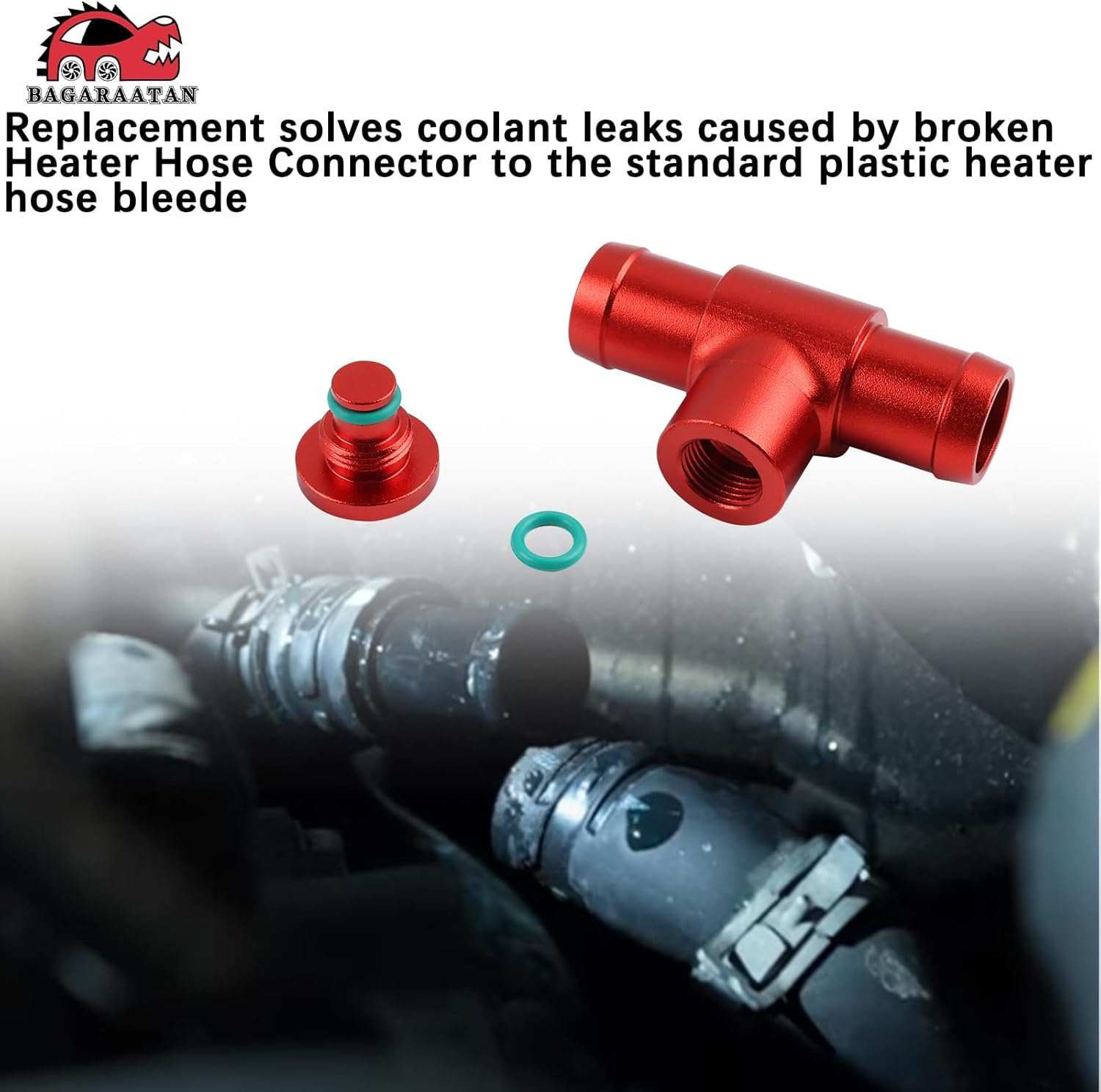 Heater Hose Connector Upgraded Aluminum Coolant Bleeder Compatible with Nissan 03-08 350Z 02-06 Infiniti Q45 G35 2003-2010 M35 M45 M56 FX35 FX50 QX50 QX70 Replaces Number: 92500-AR000