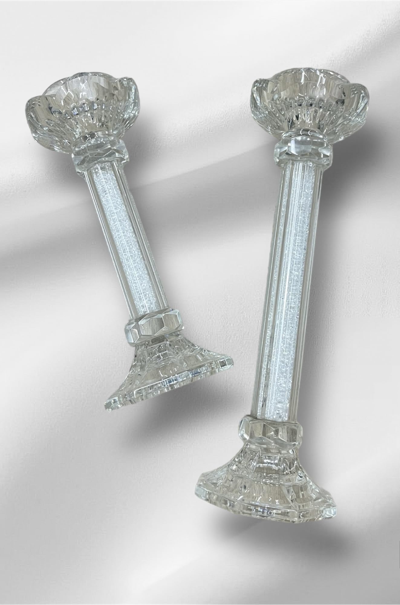 Indus Decor Crystal Clear Candle Stand - Elegant Glass Candle Holder for Home Decor - Perfect for Dining Table, Living Room, or Special Occasions (1 pc, 23cm)-image-7