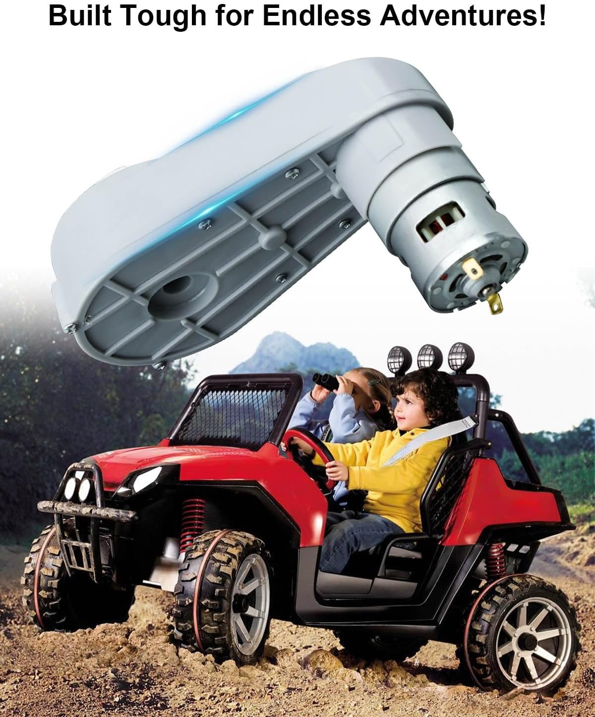 2PCS 24 Volt RS775 Kids Ride On Car Gearbox, 18V-24V Children Electric Car Gearbox High Speed DIY Upgrade Power Wheel for Children Ride On Toys