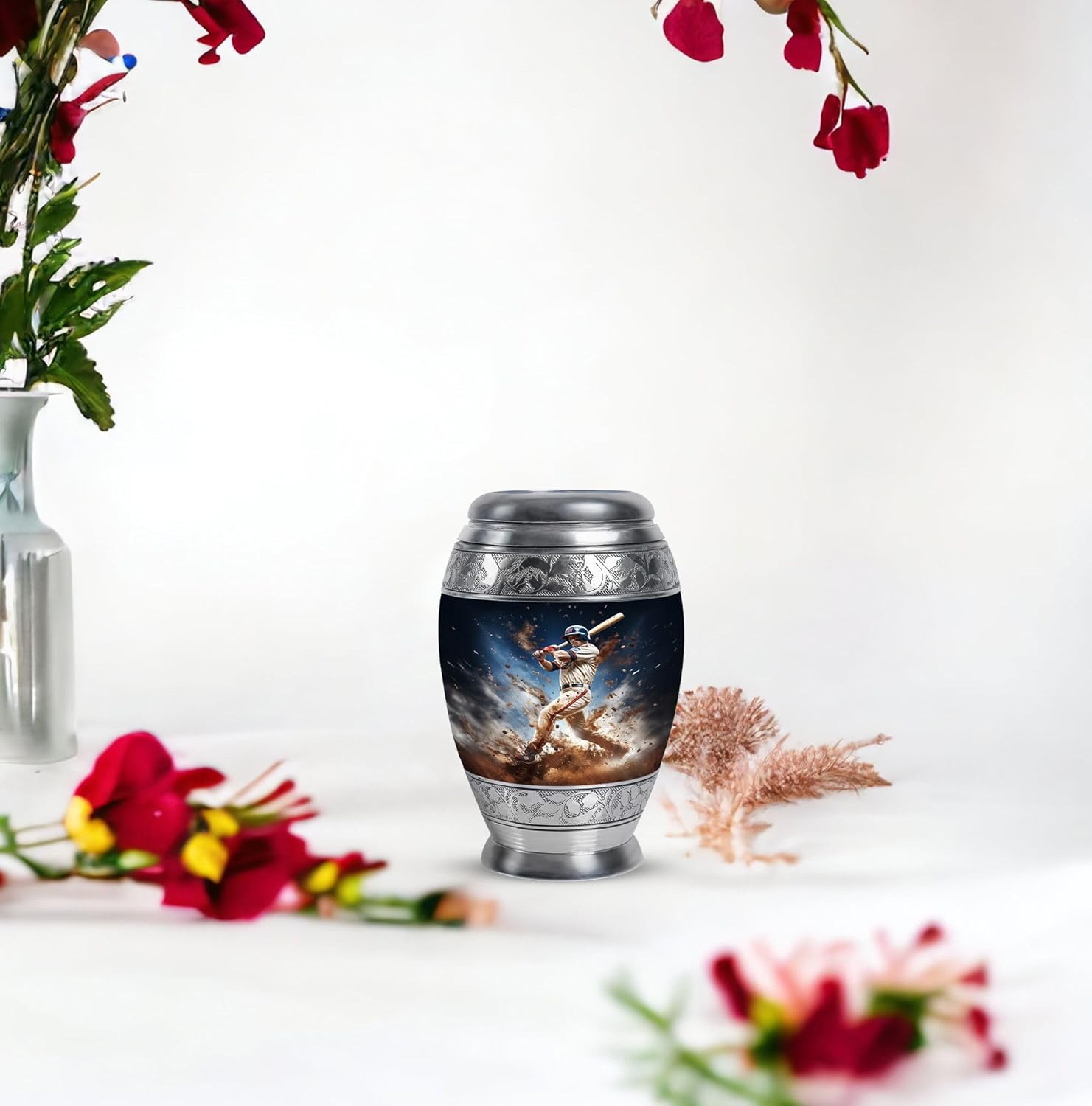 Explosive Baseball Hit - Urns for Ashes Keepsake - Miniture Urn - 3 Inch - Pack of 4 - Human Remain Urn - Decorative Urns for Human Ashes - Mini Keepsake Urns - Cremation Urn for Human Ashes - Image 5