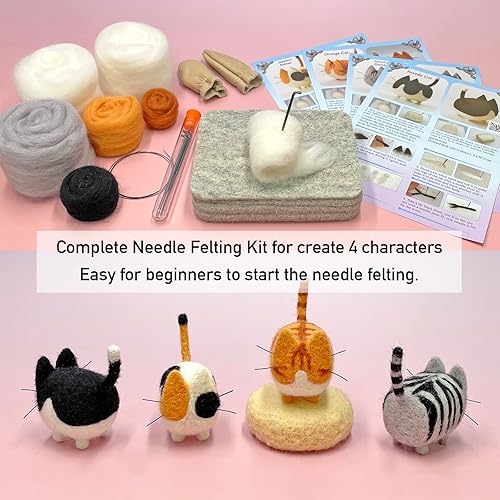 Miniatura 6 de Truslin - Kit de fieltro de aguja con caja de regalo para gatos sin rostro