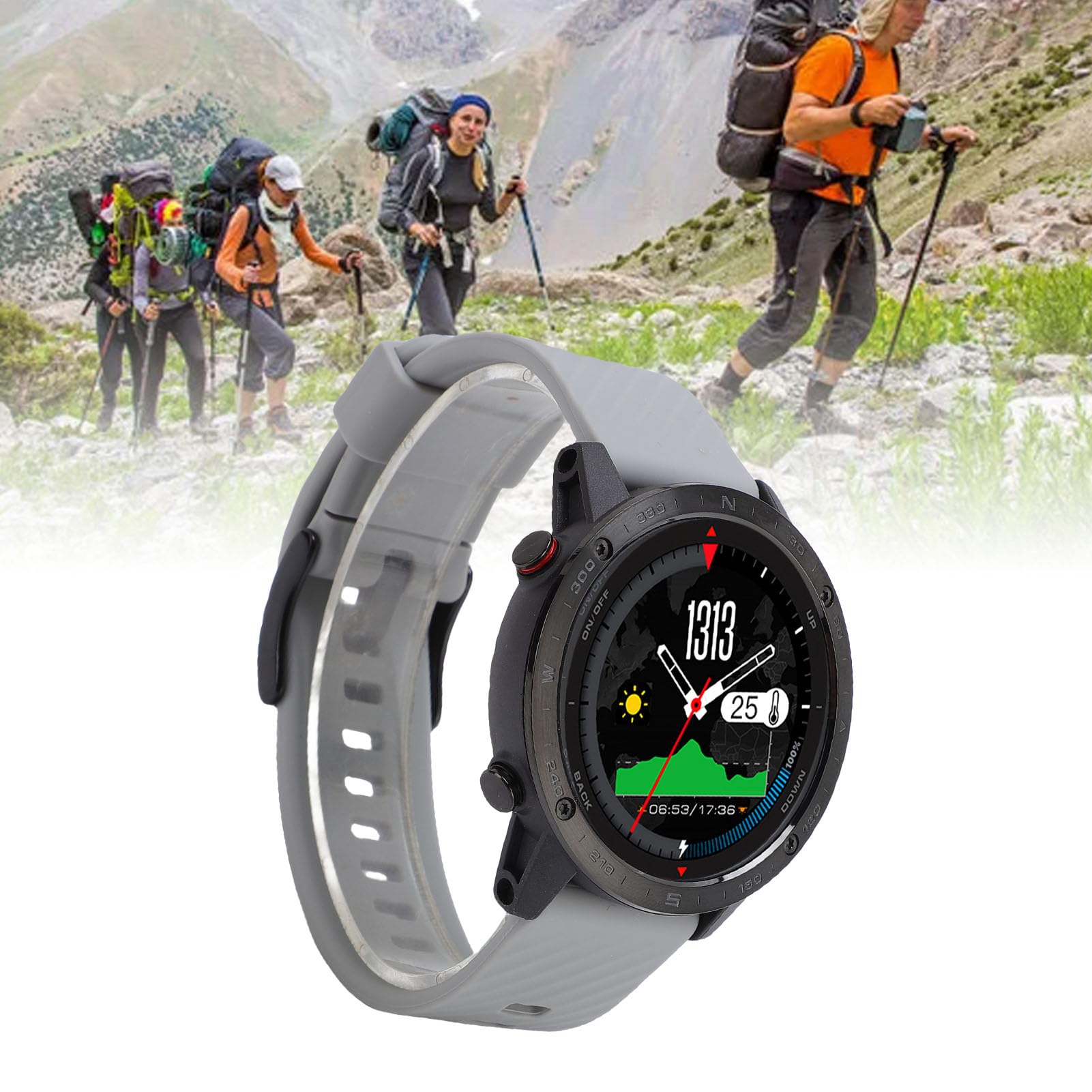 Smartwatch 50m a Prova di Acqua Lightweight Professional Sports Watch for Men Swimming Diving Running With Long Battery Life e Smart Notification Funzione (BLACK)