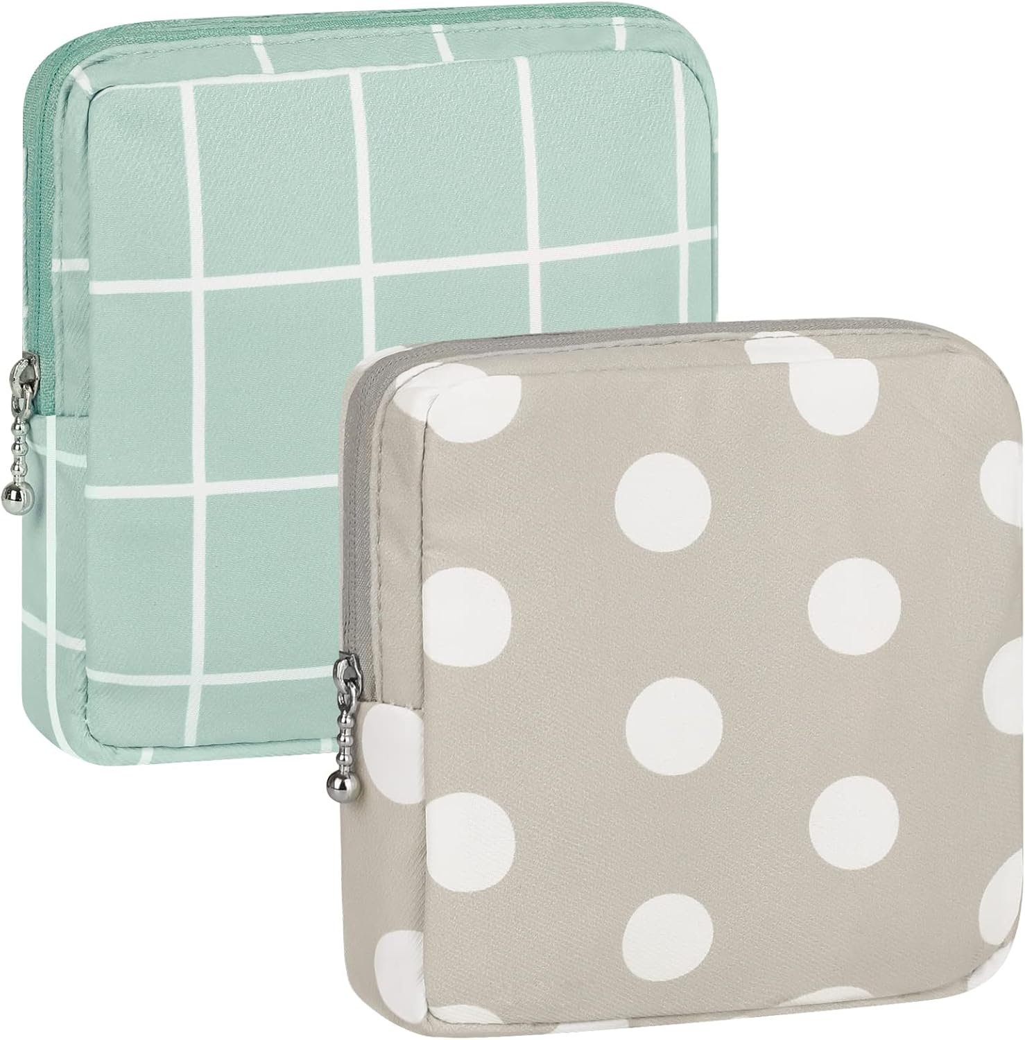 airogym 2 Pack Period Bag for Womens, Sanitary Napkin Storage Bag, Functional Waterproof Sanitary Pads Bags for Panty Liners, Tampons, Menstrual Cups Pouches, Sanitary Pads Organizer with Zipper