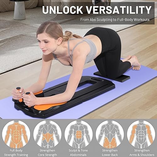 Miniatura 4 de Pilates Reformer Board Set - 2025 Foldable 8-in-1 Pilates Machine for Full Body Workouts, Ab Core Trainer with Resistance Bands, Portable Home