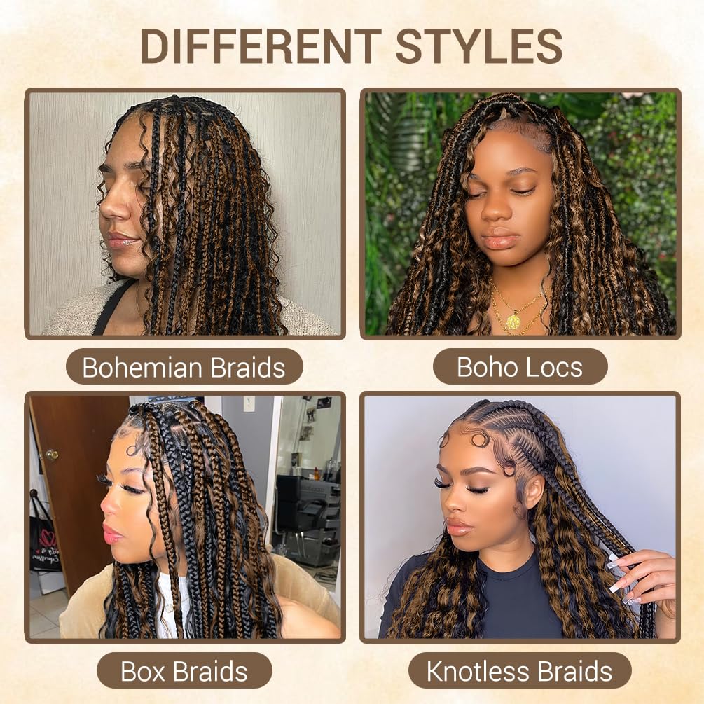 Human Braiding Hair for Boho Knotless Braids 2 Bundle 16 Inches 80g Deep Wave Bulk Human Hair for Braiding Hair Wet and Wavy 10A Brazilian Virgin Human Hair Balayage Black to Brown 1BP30