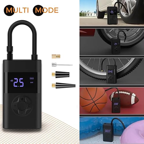 Miniatura 4 de K  Compresor de aire portátil para inflado de neumáticos  Inflado rápido y confiable con 150 PSI  Bomba de aire eléctrica con manómetro digital