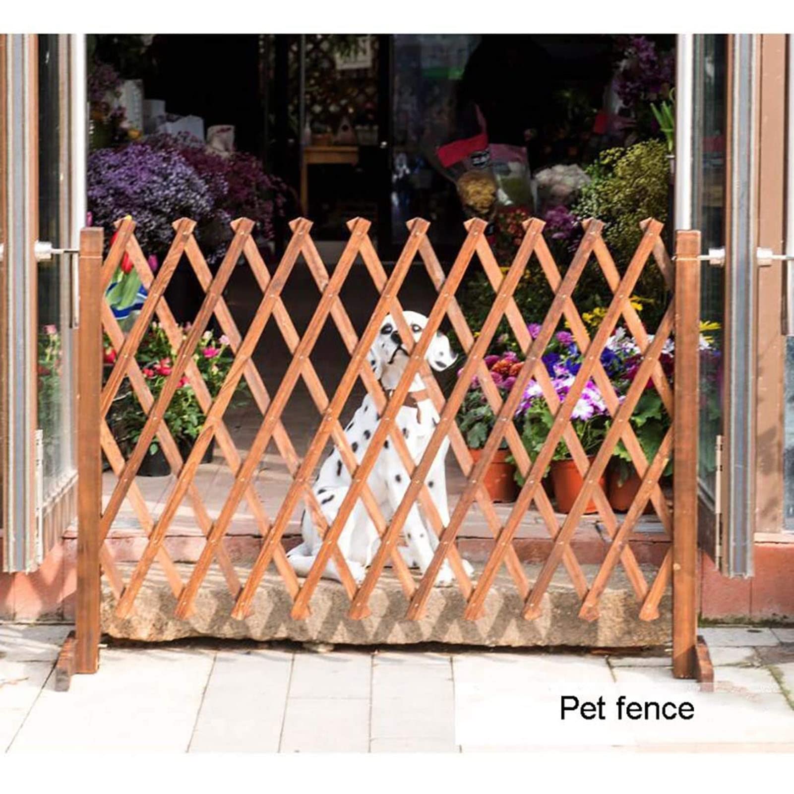 Grid Decoration Teleskop-Leitplanke – Garten-Holzzaun, Multifunktionaler Zaun Zum Aufhängen Von Dekorationen, 0,9 cm Dicker Holzstreifen, Pflanzen-Kletterrebe, Braun (Size : H120*L180)