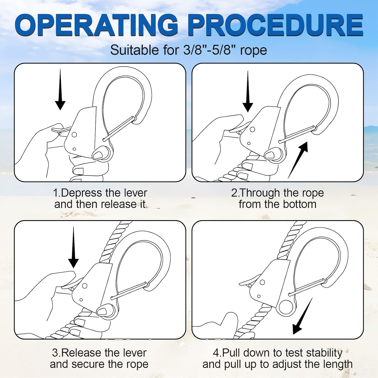 Leero 32”/39" Sand Spike Boat Anchor with 3/8" Stainless Steel Anchor Hook and Accessory Pouch, Self-Hammering Beach Spike Anchor for Small Boats, Jet Skis, etc. in Shallow Waters, Beaches