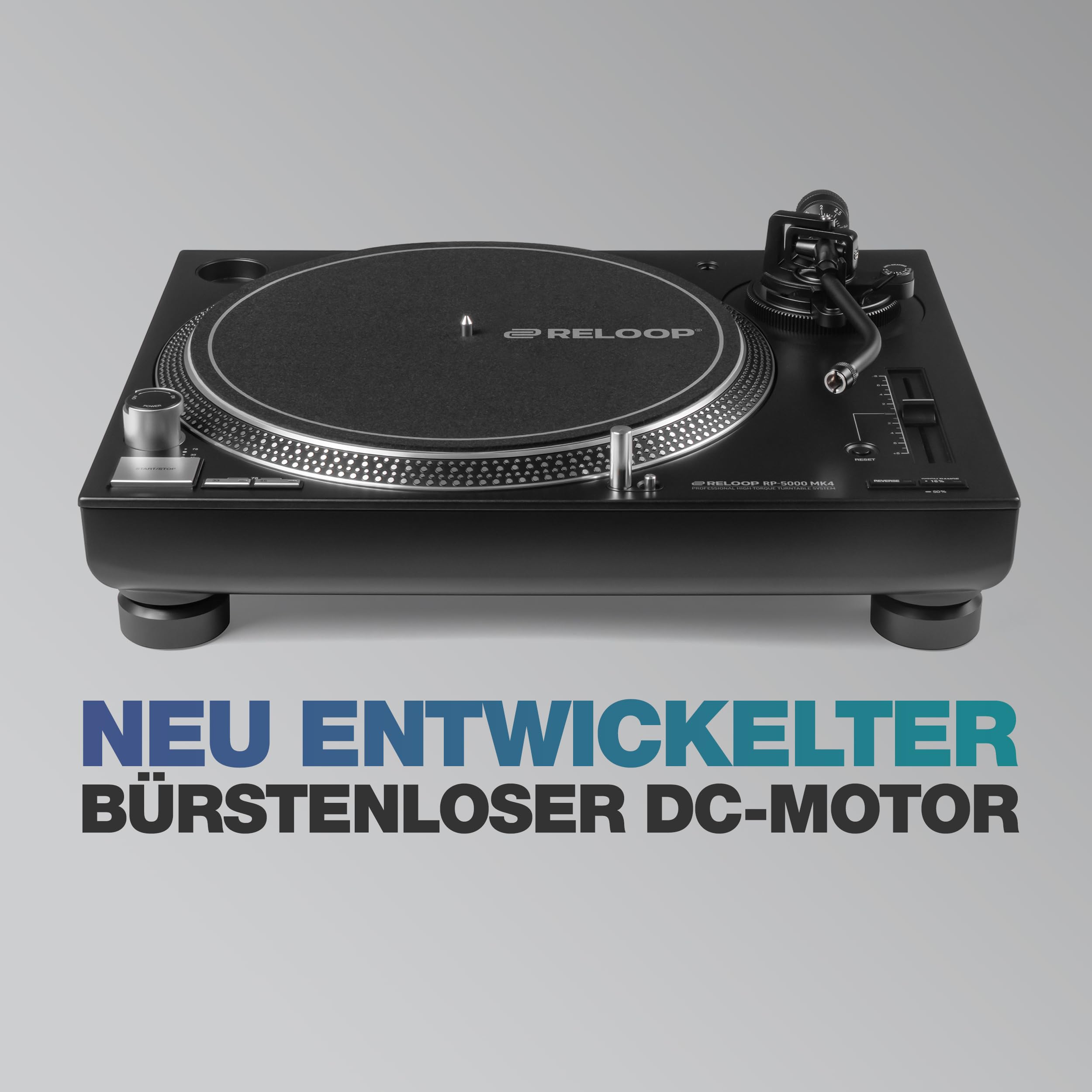 Reloop RP-5000 MK4 - High-Torque Next Evolution Plattenspieler mit Direktantrieb, konzipiert für den professionellen Einsatz und mit hoher Langlebigkeit, Black