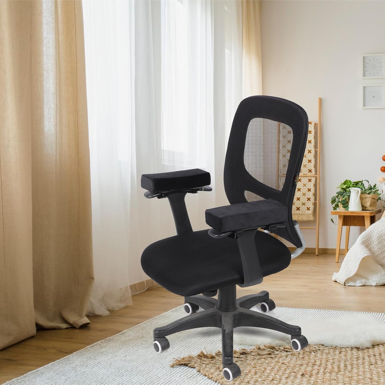 Armrest Riser Pad with Memory Sponge, Non-Slip Cover for Chairs