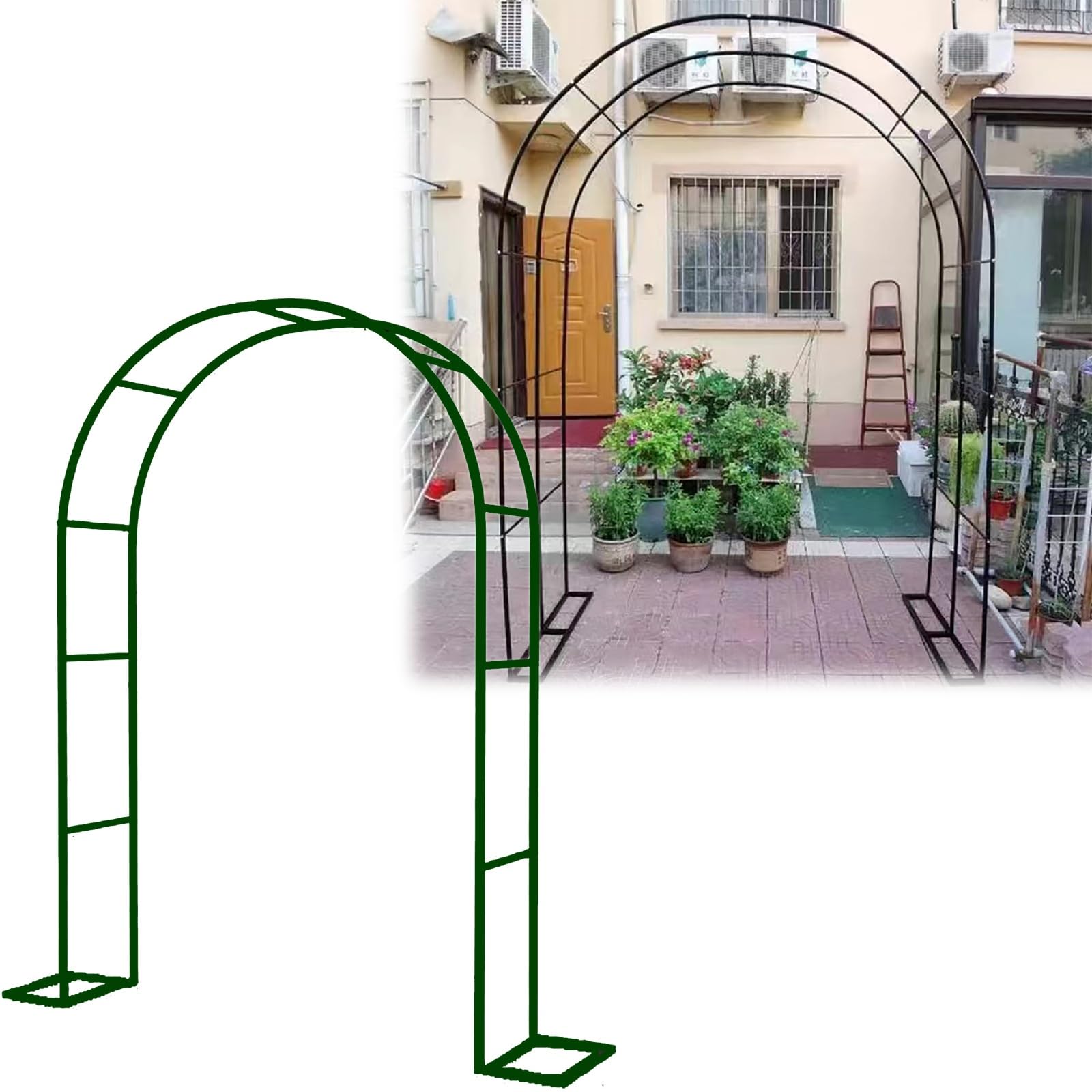 Tonnelles de jardin durables en vert avec treillage robuste en métal