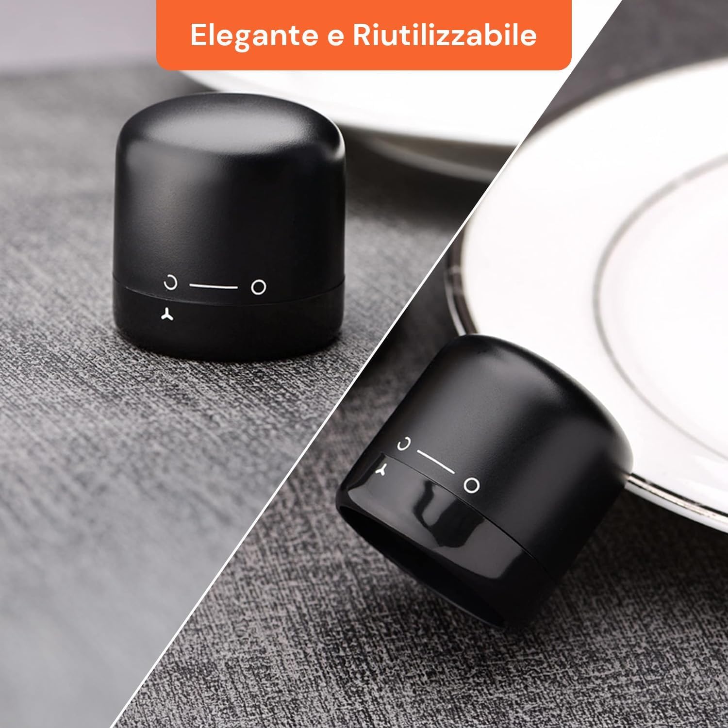 Vacuum Stopper for Wine Made of Robust ABS in a Set of 3 - Fresh Storage, Anti-Oxidation, Easy to use on Glass Bottles and Open Wine