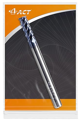 Miniatura 9 de ACCUT I4KES - Fresa cuadrada de carburo de 18 de pulgada, broca de fresado de 4 flautas para acero, acero de forja, acero endurecido, cobre,