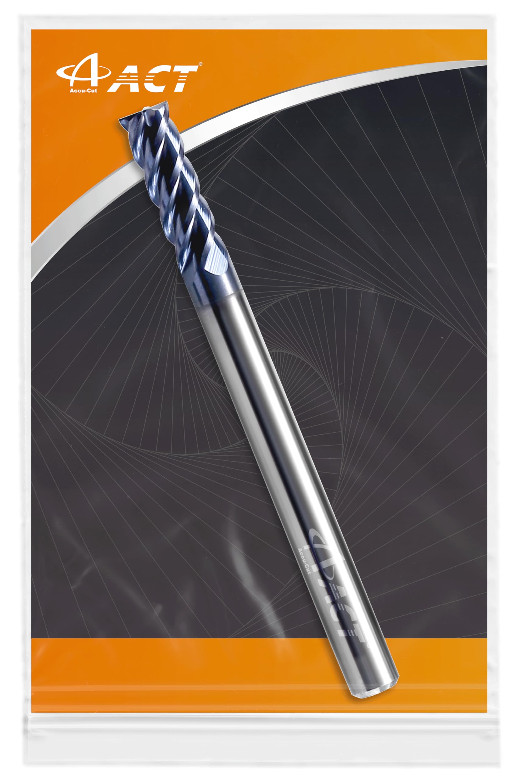 ACCUCUT 1/8" Carbide End Mill - 4 Flute Milling Bit -8