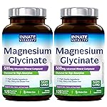 Innate Vitality Magnesium Glycinate 500mg | 70mg Elemental Magnesium Supplement - High Absorption, Non Buffered, Non-GMO & No Gluten - Vegan - Nerve Health - 120 Capsules (Pack of 2)