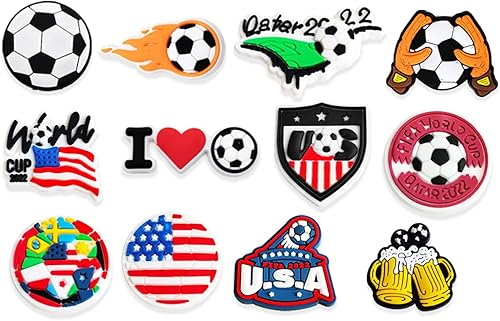 Miniatura 2 de 40 dijes de cocodrilo de fútbol para niños y niñas paquete de dijes de cocodrilo para hombres dijes de cocodrilo para fútbol deportes pines de