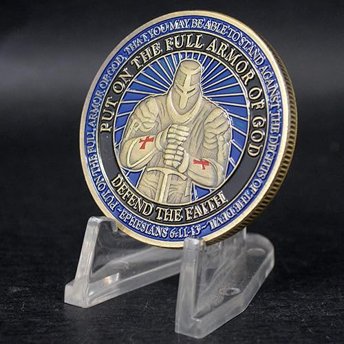 Miniatura 4 de Ponte toda la armadura de Dios Moneda de desafío, moneda conmemorativa de oración