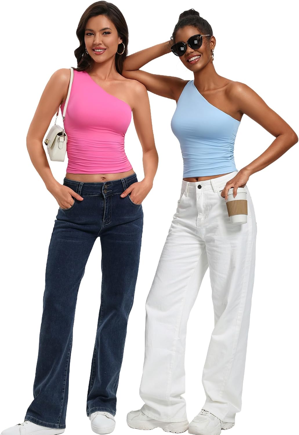 Avidlove Womens One Shoulder Top Summer Going Out Crop Tank Tops Y2K Tops Fashion Cami Outfit Cute Tops