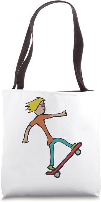 Skateboarding Stickman Skateboard Tote Bag