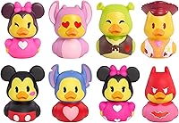 Duckalooz 8-Pack Collectible Character Ducks: Batman, Shrek, Mickey, Minnie, Stitch, Angel & Woody - 2.75" Mini Toys Kids 3+