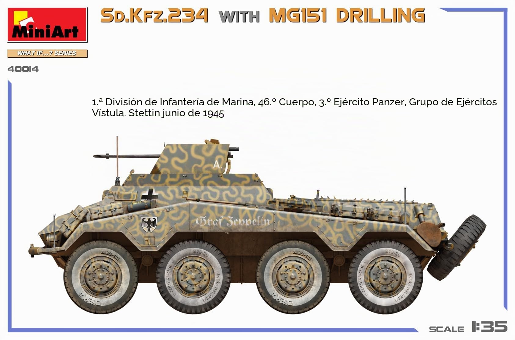 Miniart 40014 1:35 DT. SD.Kfz.234 m. MG151 Perforación - reproducción Fiel, modelismo, Kit de plástico, Manualidades, Hobby, Pegar, modelismo, ensamblar