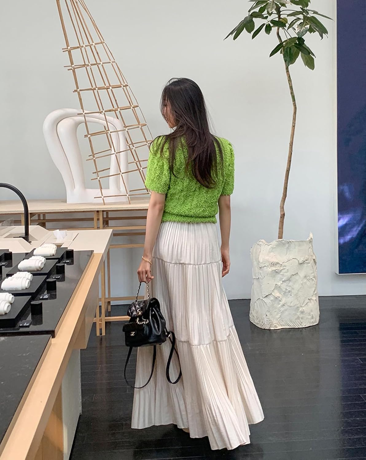 [ＪＩＹＵＴＯＲ] プリーツスカート レディース ロング マキシ丈 フレアスカート Aライン サーキュラー ふんわり 森ガール 春