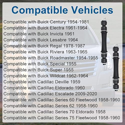 Miniatura 4 de VANJING 2 barras estabilizadoras delanteras compatibles con Chevy Silverado 1500 Avalanche Suburban Tahoe Cadillac Escalade ESV EXT GMC Sierra 1500