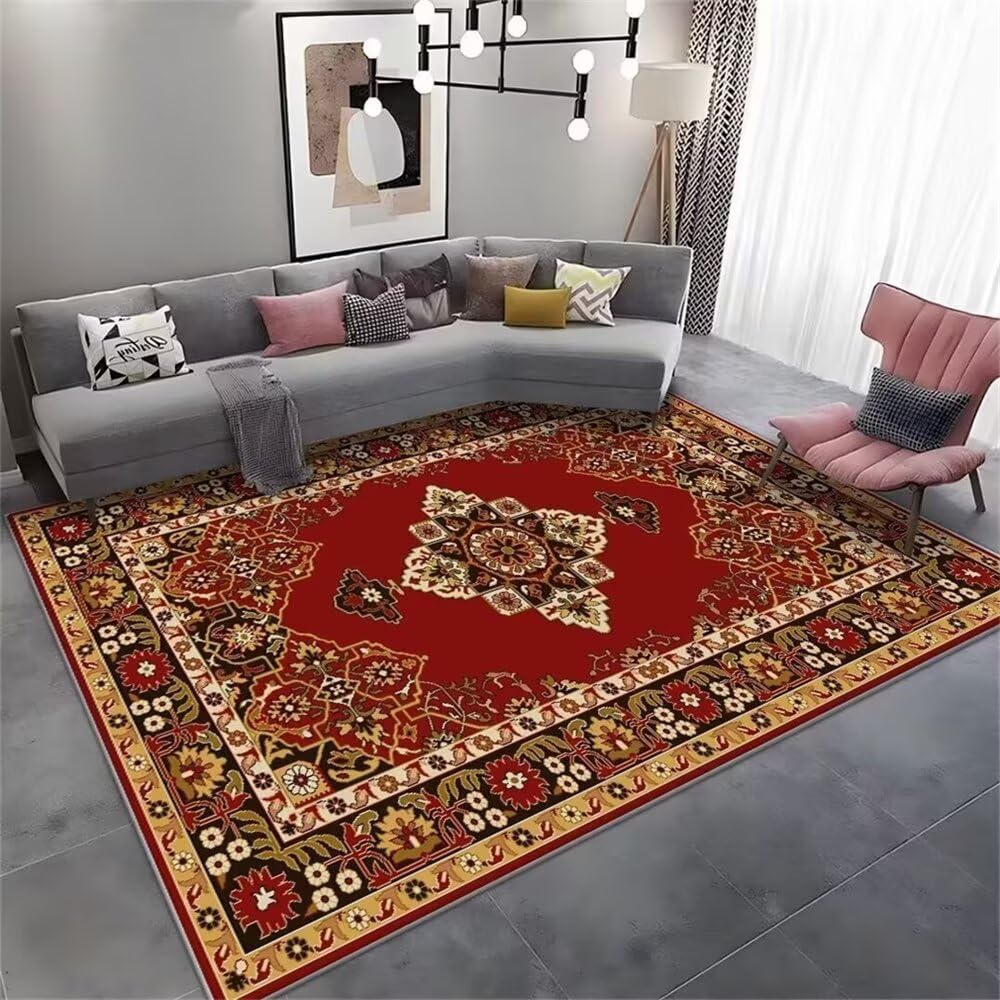 Tapis cuisine antidérapant 70x140 rouge floral rétro tapis entrée intérieur doux