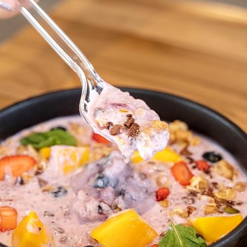 Miniatura 7 de POSATE Cucharas de plástico desechables extralargas de 7.1 pulgadas (100 unidades), tamaño grande para adultos, plástico resistente de grado