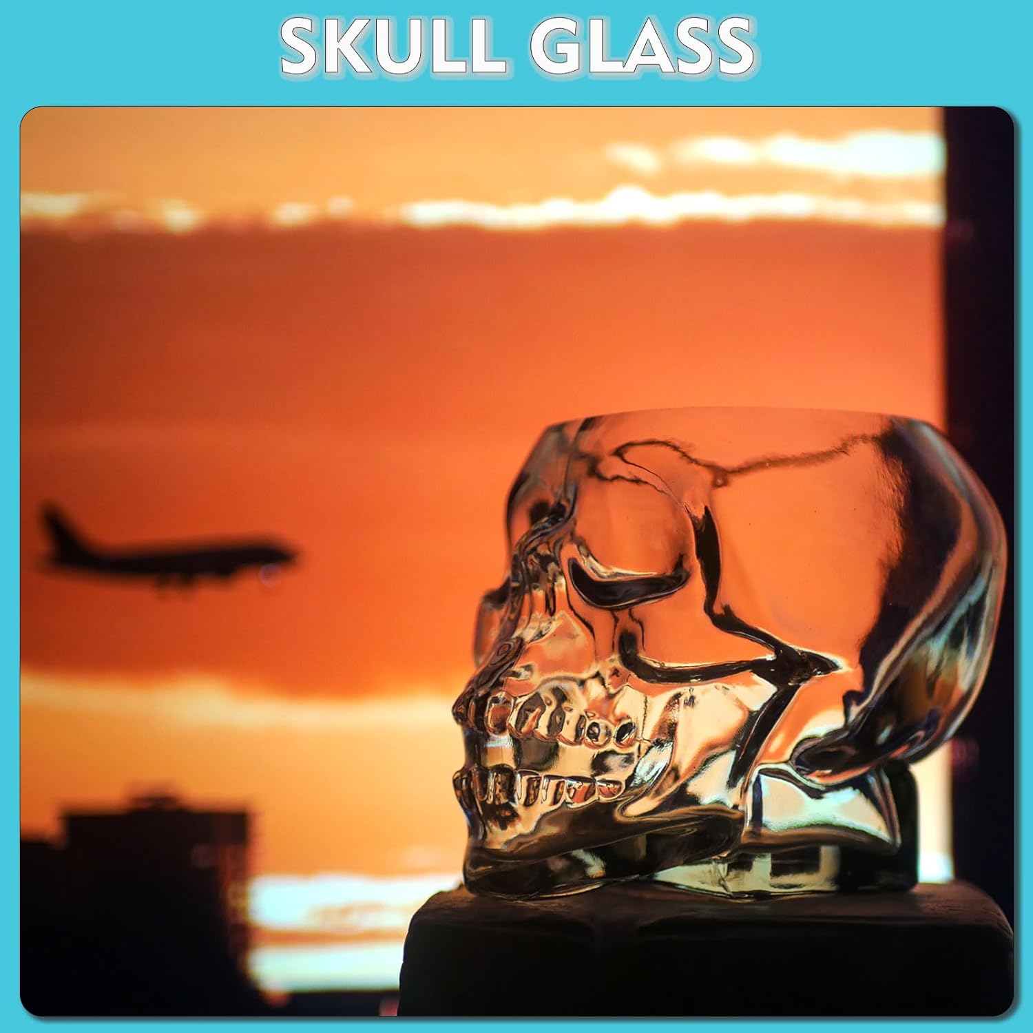 2 Pieces Halloween Skull Glass Wine Glass -12oz/350ml Unique Cocktail Glasses Funny Clear Skull Cup for Cocktail Margarita Whiskey Juice Holiday Decorations Gifts Or Themed Party - Image 4
