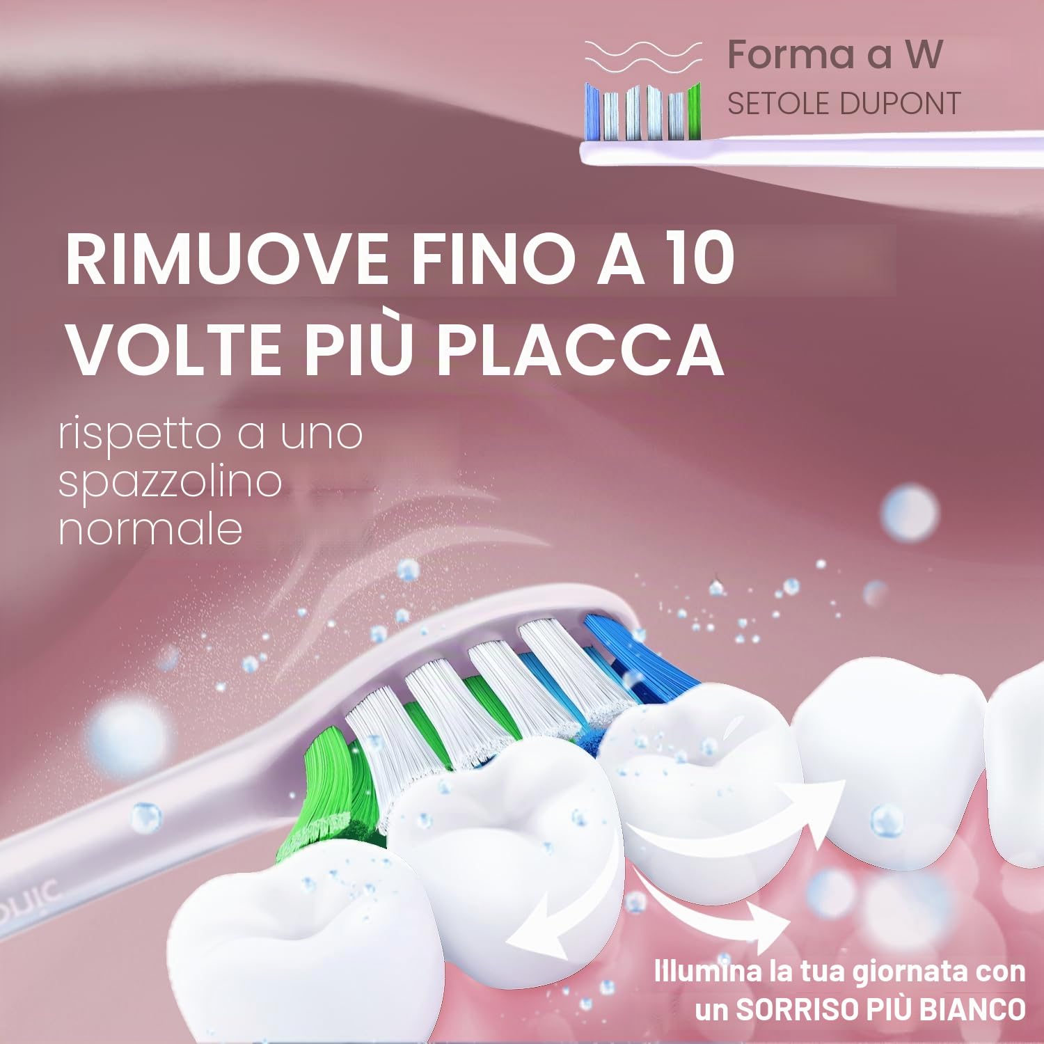 Wagner Stern IntelliBrush Series - Spazzolino elettrico sbiancante con sensore di pressione, 4 modalità di spazzolatura, 3 intensità, 8 testine morbide e una custodia da viaggio di lusso.