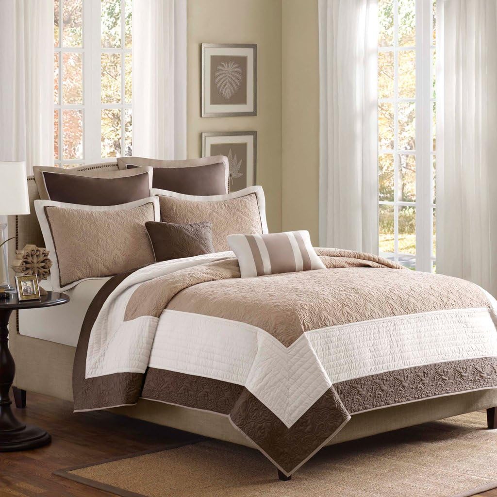 Madison Park Attingham Coverlet Set - Full - Beige