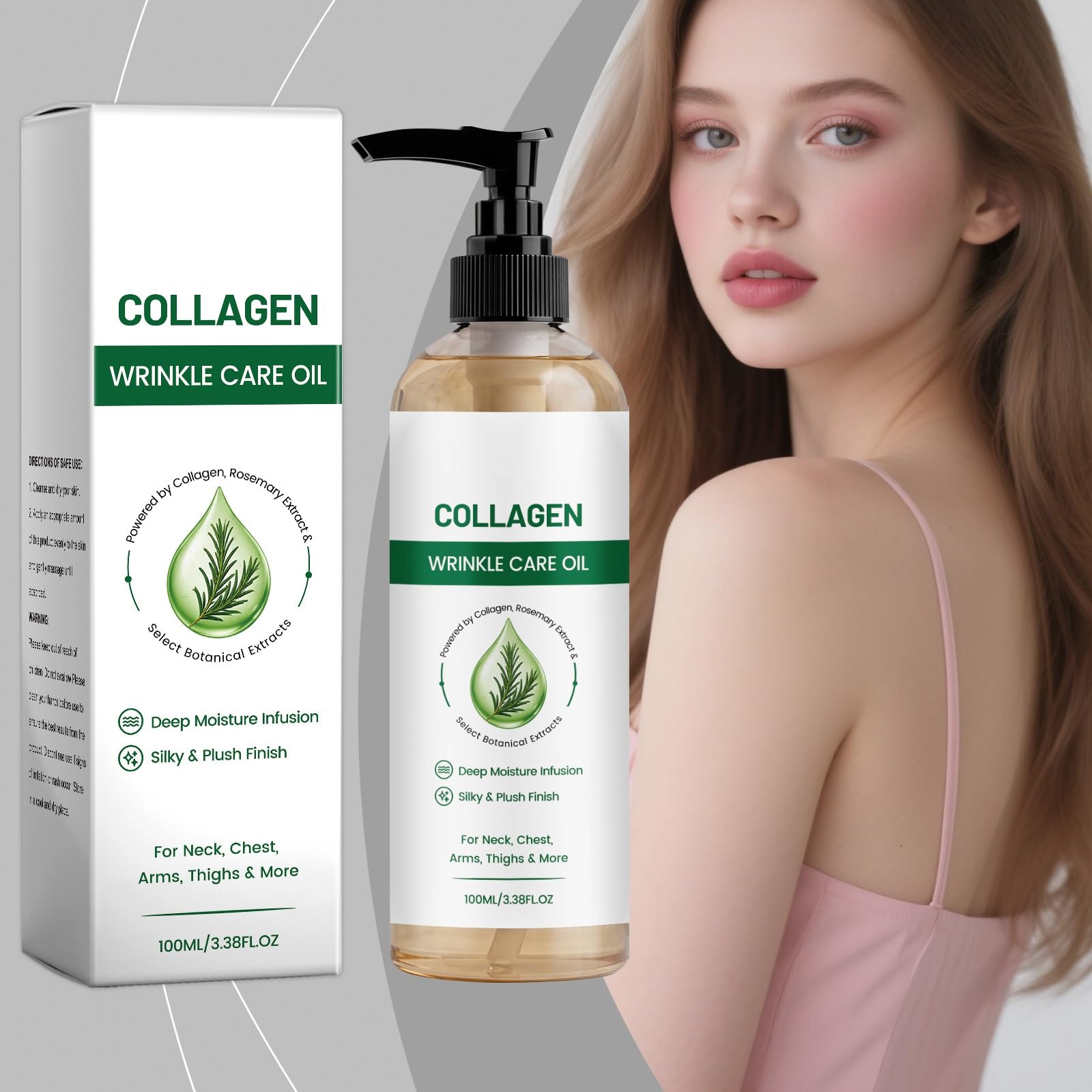 Olio di collagene lifting per il corpo, olio di collagene idratante per il corpo dopo la doccia, oli di collagene rassodante per il corpo, oli lifting rassodanti con idratante anti-invecchiamento, 100