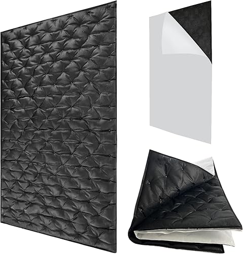 Miniatura 1 de TroyStudio Sábana de algodón autoadhesiva que absorbe el sonido, 31.5 x 19.5 x 0.5 pulgadas, 2 mantas de poliéster insonorizadas para estudio,