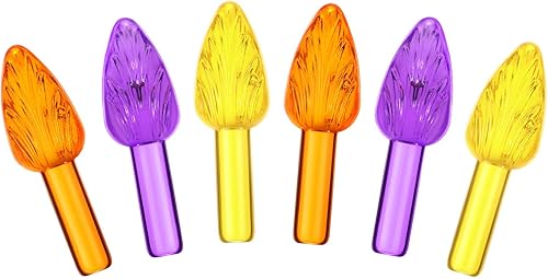 BBTO 120 bombillas de repuesto de cerámica para árbol de Halloween, luces de repuesto para árbol de Halloween, color naranja, morado, amarillo, luz