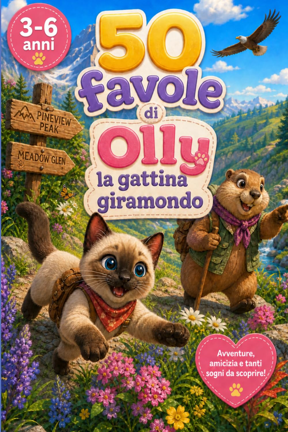 favole per bambini 3-6 anni: 50 favole della gattina giramondo Olly: racconti illustrati per bambini curiosi, tra viaggi nel mondo reale, teneri ... grandi lezioni di vita da portare nel cuore.