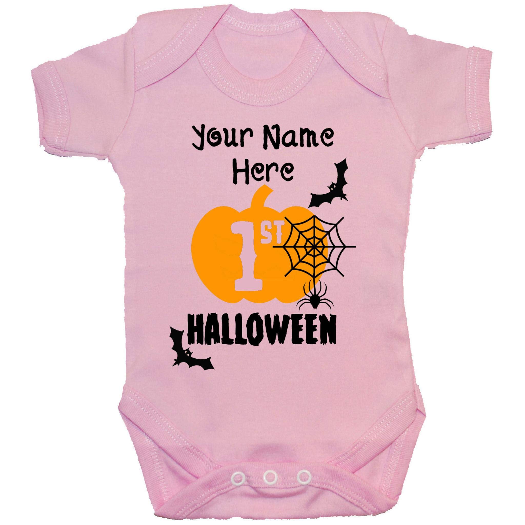 Acce Products Personalised My First Halloween Baby Bodysuit Romper - 3-6 Months - Pink