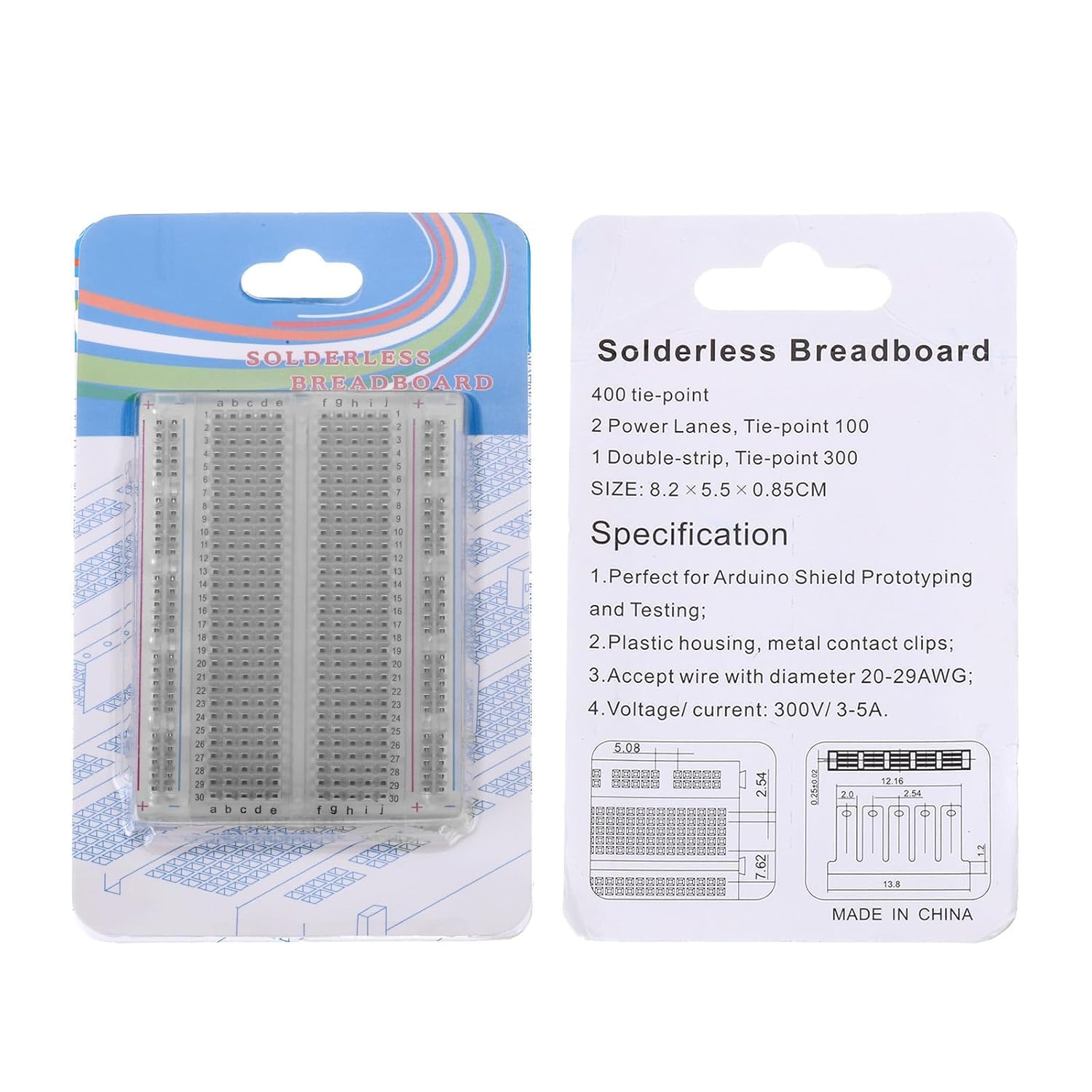 Kit breadboard senza saldatura, 2×830 punti mini breadboard, 2×400 punti mini breadboard, 120 pezzi 20 cm cavetti jumper Dupont, breadboard kit compatibile Arduino e Raspberry Pi