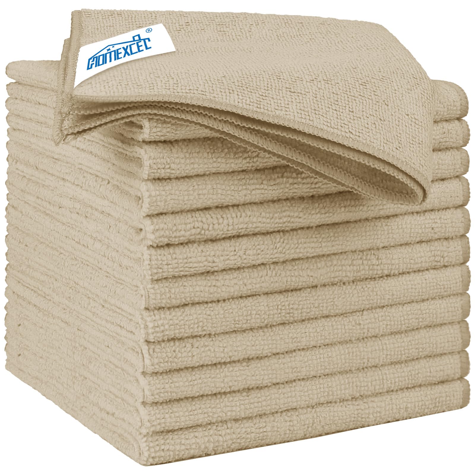 Homexcel Microfiber Cleaning Cloth 12 Pack 12.5 X 12.5 Inch Microfiber Towels For Cars Ultra Absorbent Car Washing Cloth Lint Free Streak Fr Brown 6974528214192