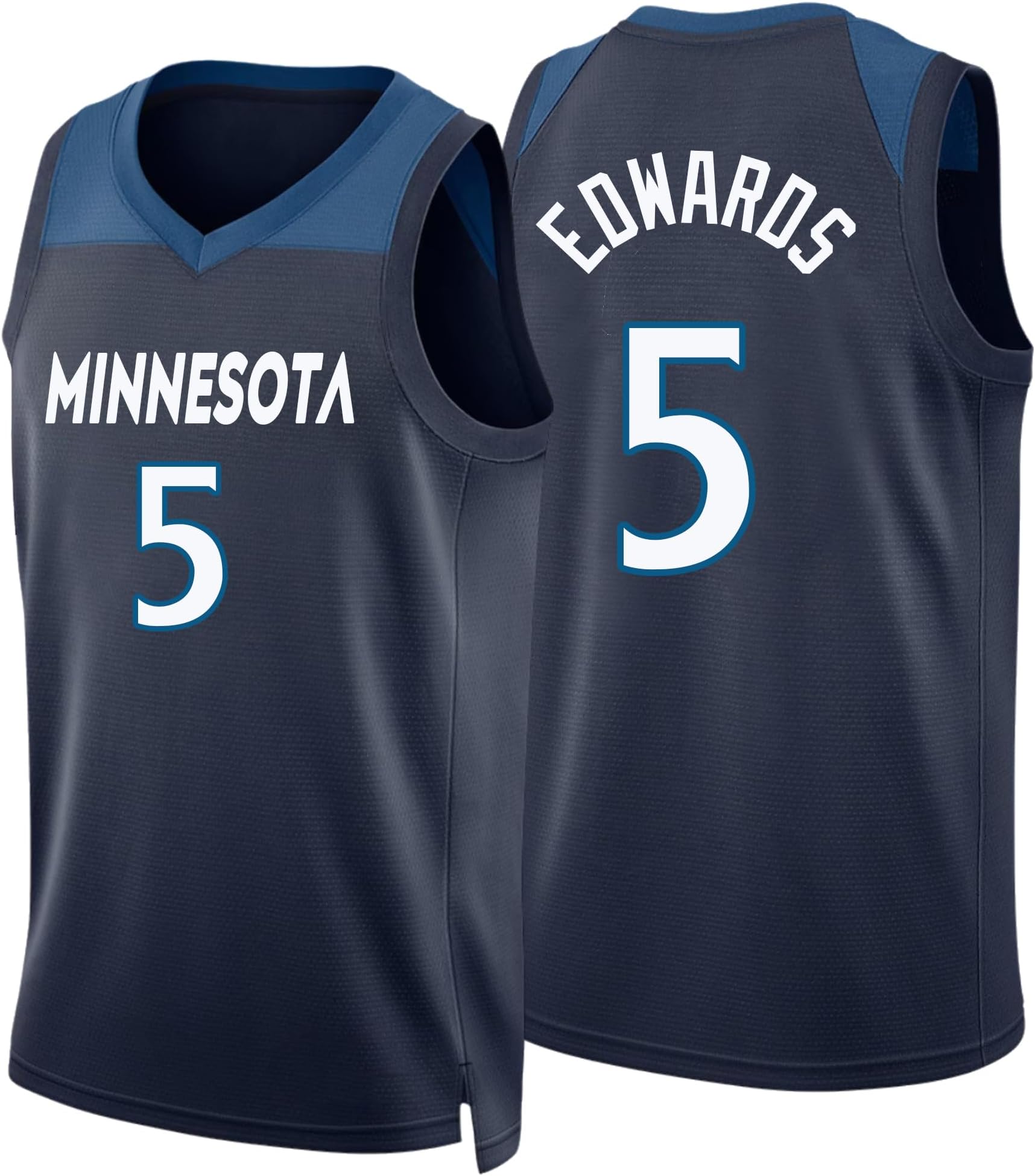 Minnesota Custom Mens/Women/Youth Basketball Stitched T-Shirt for Sports Fan White/Navy No Brand/Logos